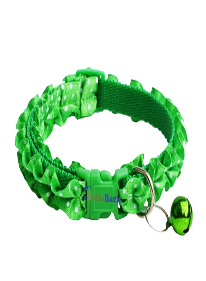 BohoBark Dog and Cat Colar Biuckle for Dogs Dogs Unique Design Frill Design Pack of 1 (Green) - Image 1
